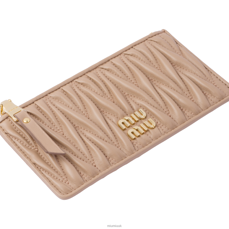 Collection Matelasse Nappa Leather Envelope Wallet Miu Miu XH28Z1051 Cameo