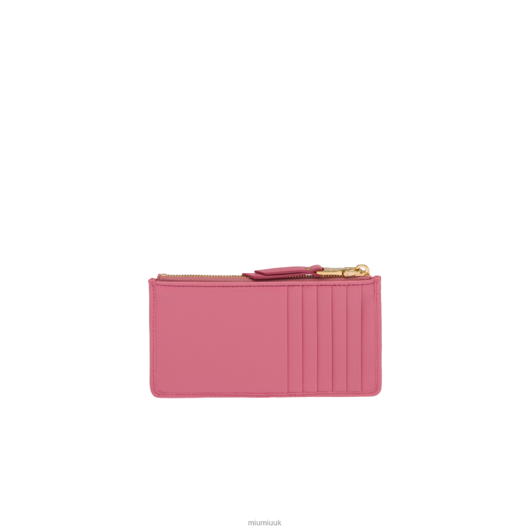 Collection Matelasse Nappa Leather Envelope Wallet Miu Miu XH28Z1052 Begonia Pink