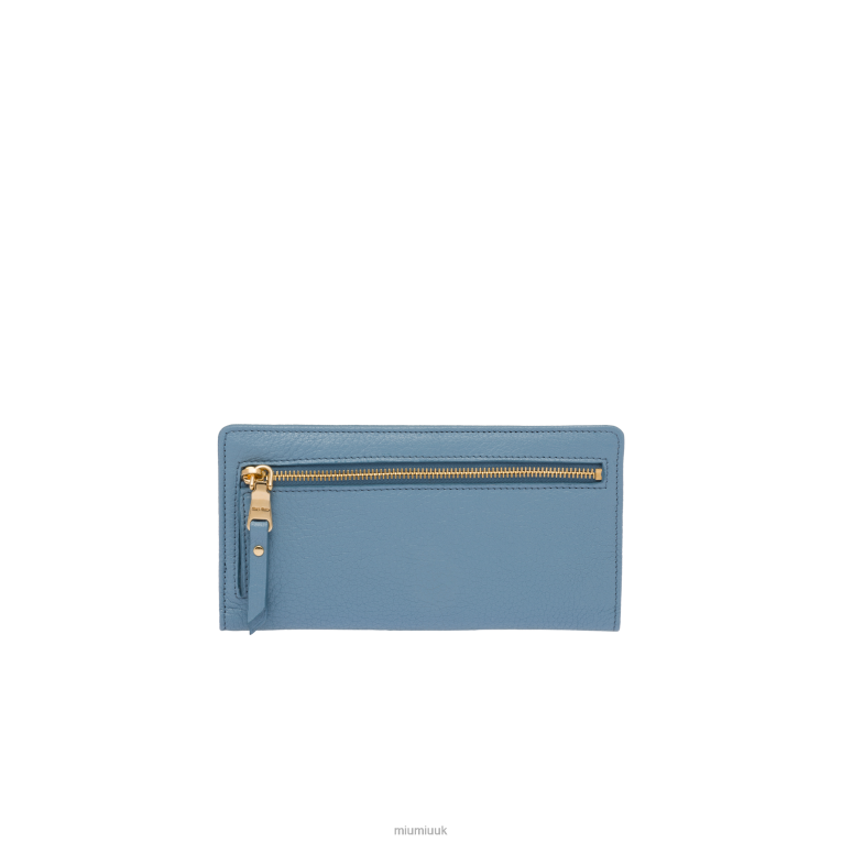 Collection Large Madras Leather Wallet Miu Miu XH28Z1088 Astral Blue