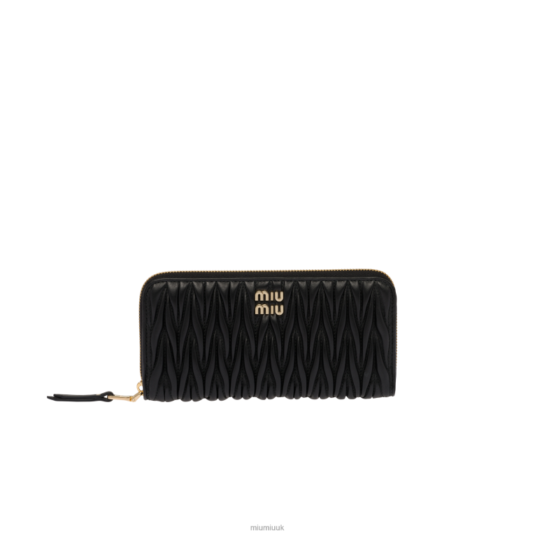 Collection Large Matelasse Nappa Leather Wallet Miu Miu XH28Z1083 Black