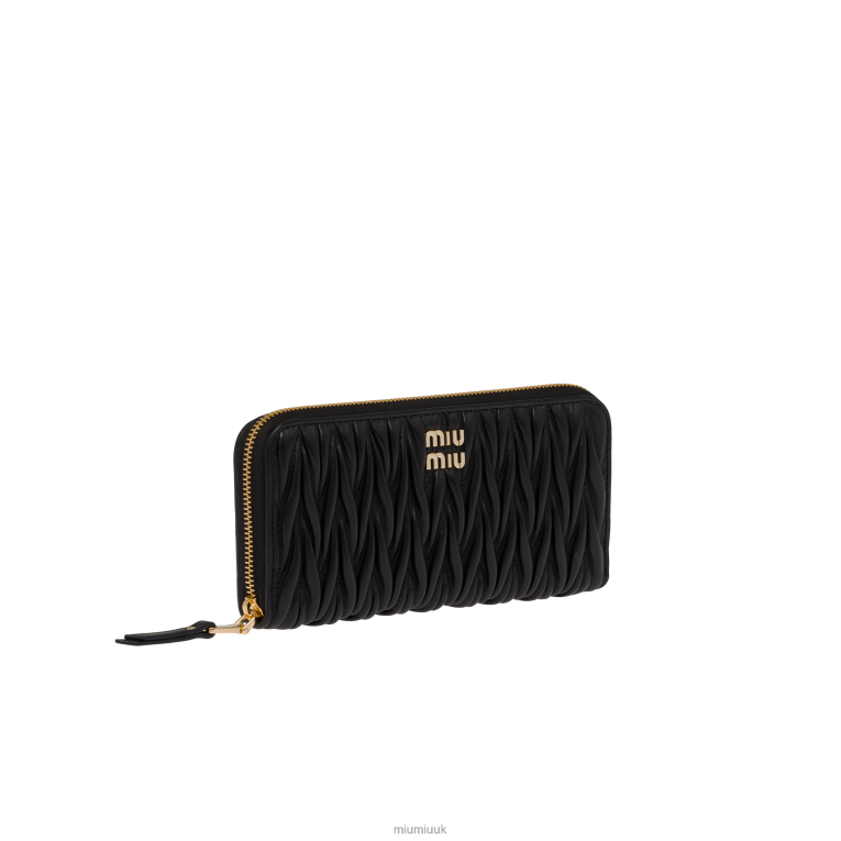 Collection Large Matelasse Nappa Leather Wallet Miu Miu XH28Z1083 Black