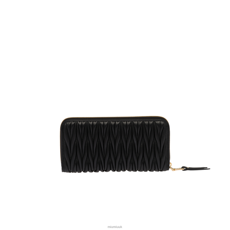 Collection Large Matelasse Nappa Leather Wallet Miu Miu XH28Z1083 Black