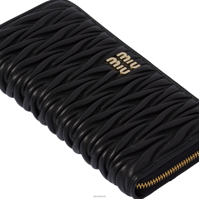 Collection Large Matelasse Nappa Leather Wallet Miu Miu XH28Z1083 Black