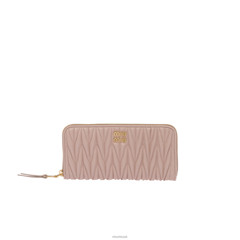 Collection Large Matelasse Nappa Leather Wallet Miu Miu XH28Z1085 Water Lily
