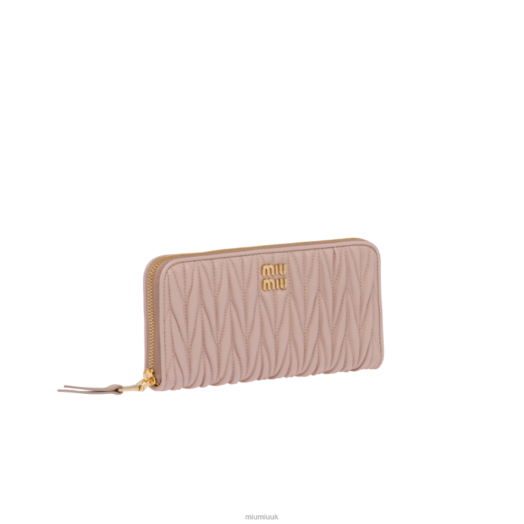 Collection Large Matelasse Nappa Leather Wallet Miu Miu XH28Z1085 Water Lily