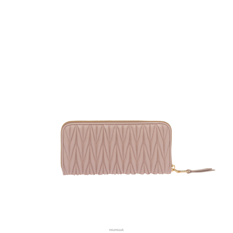 Collection Large Matelasse Nappa Leather Wallet Miu Miu XH28Z1085 Water Lily