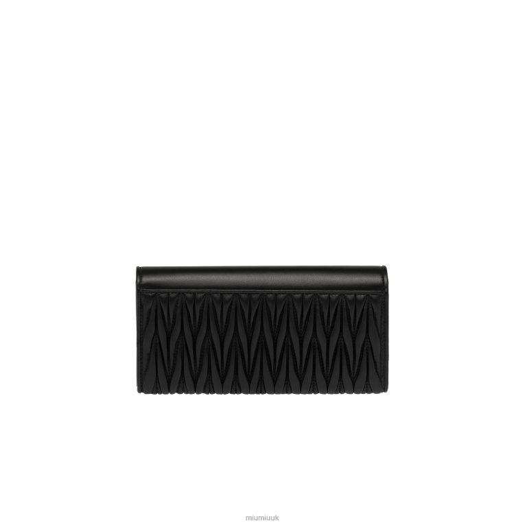 Collection Large Matelasse Nappa Leather Wallet Miu Miu XH28Z1086 Black