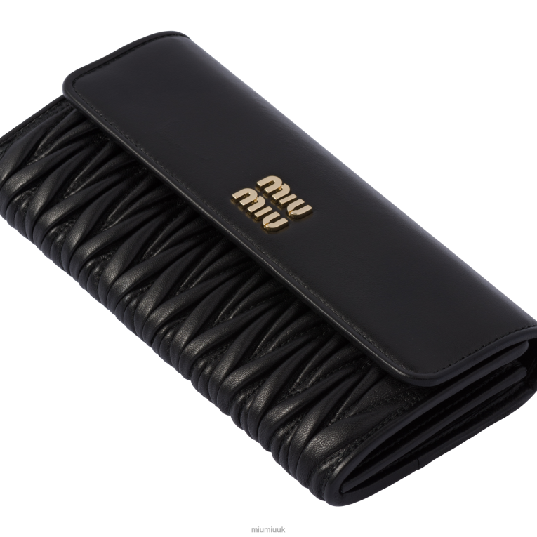 Collection Large Matelasse Nappa Leather Wallet Miu Miu XH28Z1086 Black