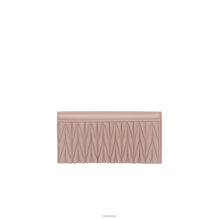 Collection Large Matelasse Nappa Leather Wallet Miu Miu XH28Z1087 Water Lily