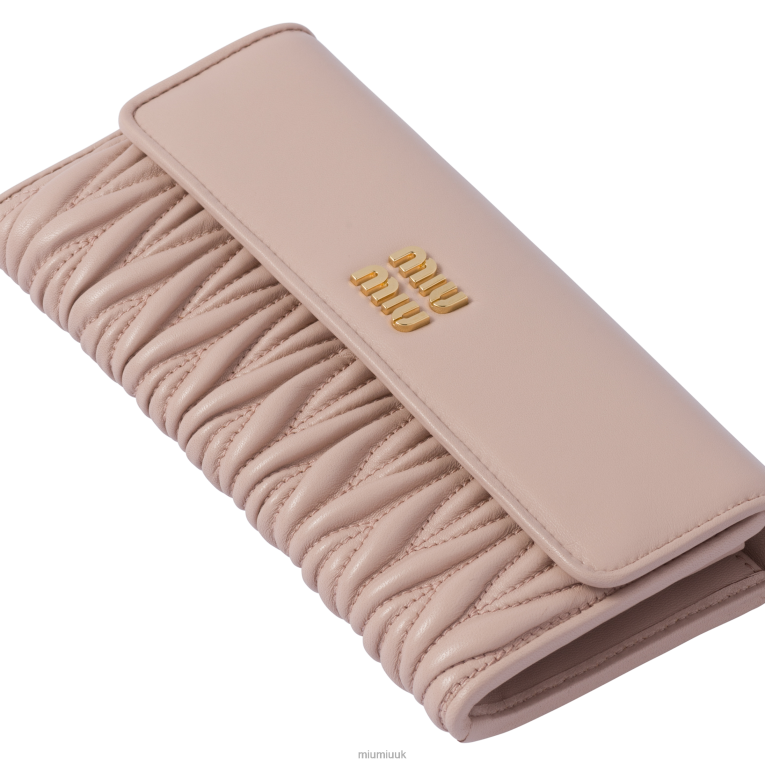 Collection Large Matelasse Nappa Leather Wallet Miu Miu XH28Z1087 Water Lily