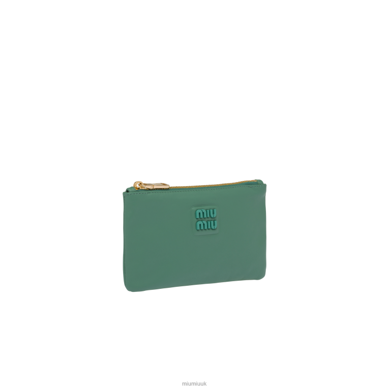 Collection Leather Envelope Pouch Miu Miu XH28Z1092 Sage Green
