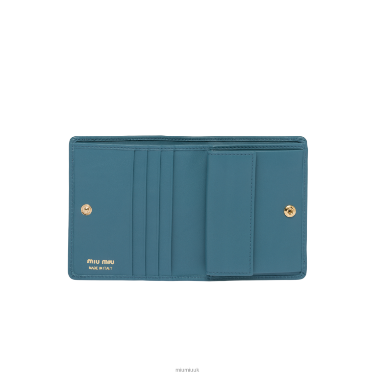 Collection Small Leather Wallet Miu Miu XH28Z1065 Marina Blue
