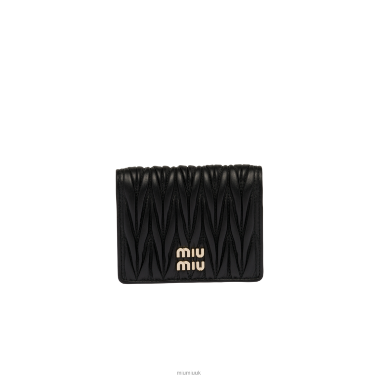 Collection Small Matelasse Nappa Leather Wallet Miu Miu XH28Z1067 Black