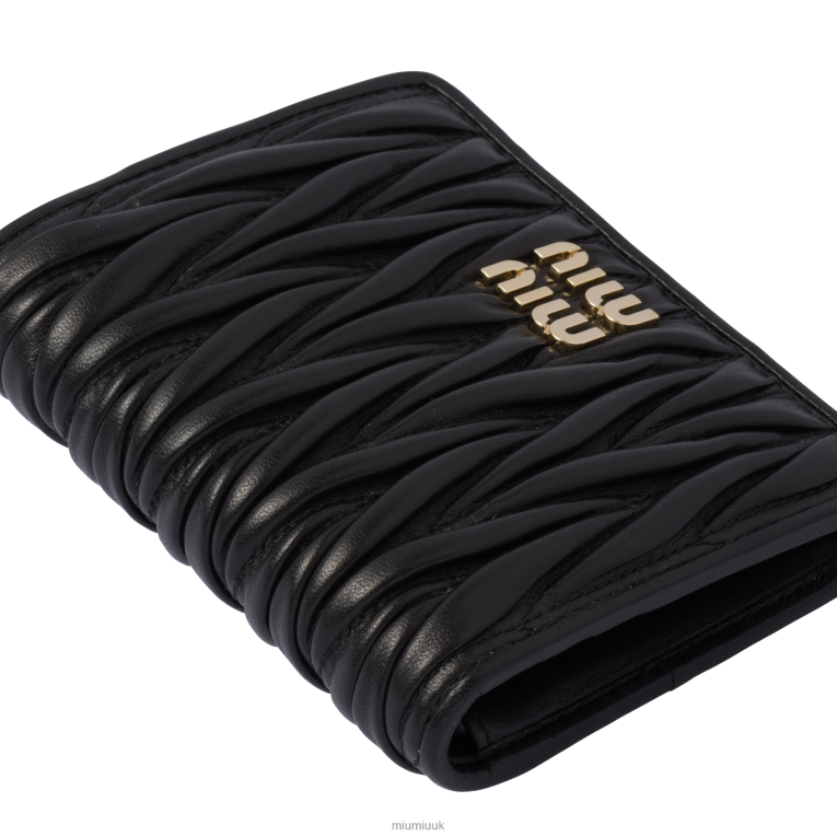 Collection Small Matelasse Nappa Leather Wallet Miu Miu XH28Z1067 Black