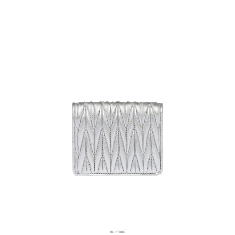 Collection Small Matelasse Nappa Leather Wallet Miu Miu XH28Z1068 Silver