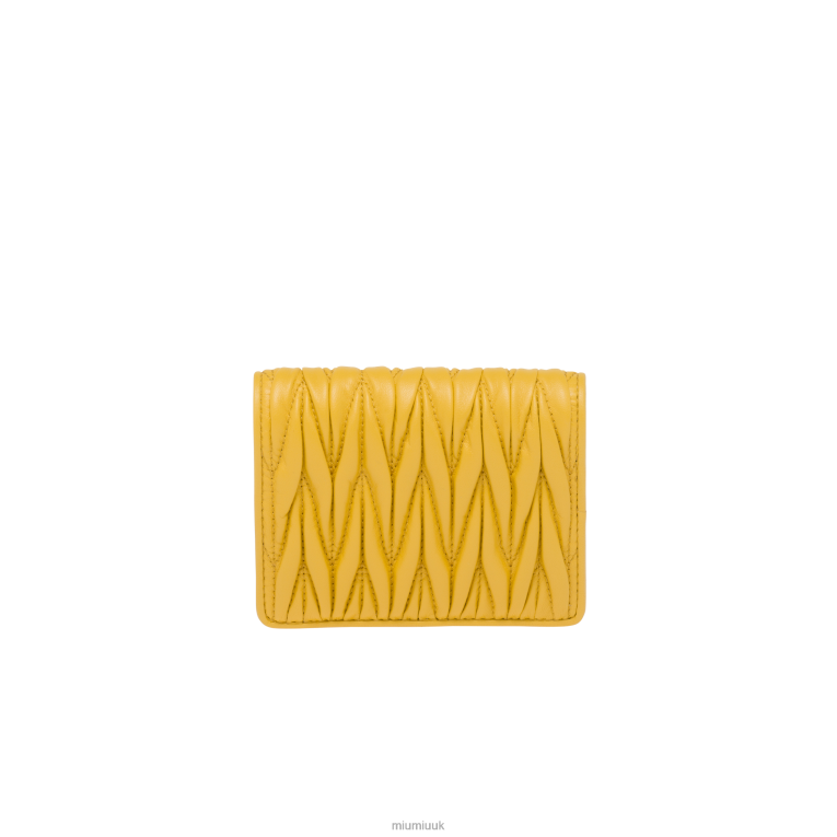 Collection Small Matelasse Nappa Leather Wallet Miu Miu XH28Z1069 Sunny Yellow