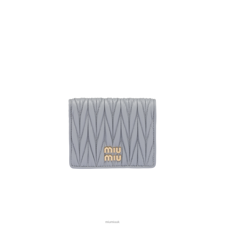 Collection Small Matelasse Nappa Leather Wallet Miu Miu XH28Z1071 Cornflower
