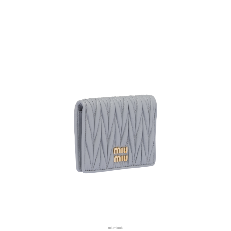 Collection Small Matelasse Nappa Leather Wallet Miu Miu XH28Z1071 Cornflower