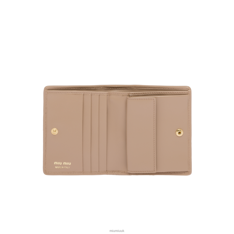 Collection Small Matelasse Nappa Leather Wallet Miu Miu XH28Z1073 Cameo