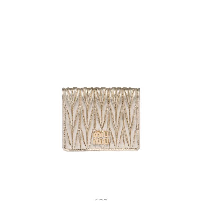 Collection Small Matelasse Nappa Leather Wallet Miu Miu XH28Z1074 Pyrite