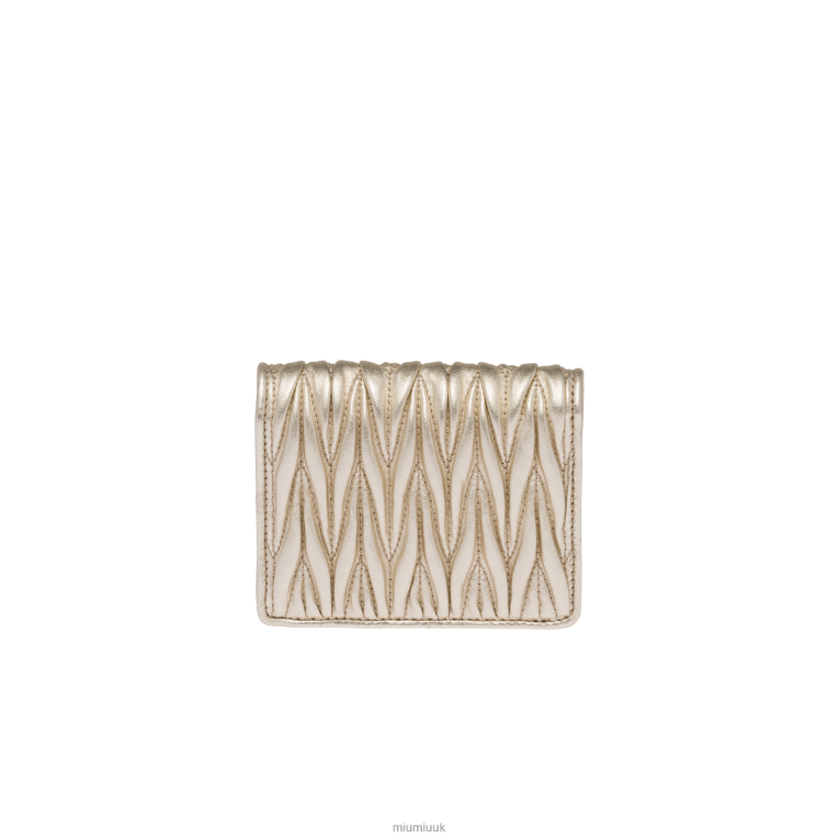 Collection Small Matelasse Nappa Leather Wallet Miu Miu XH28Z1074 Pyrite