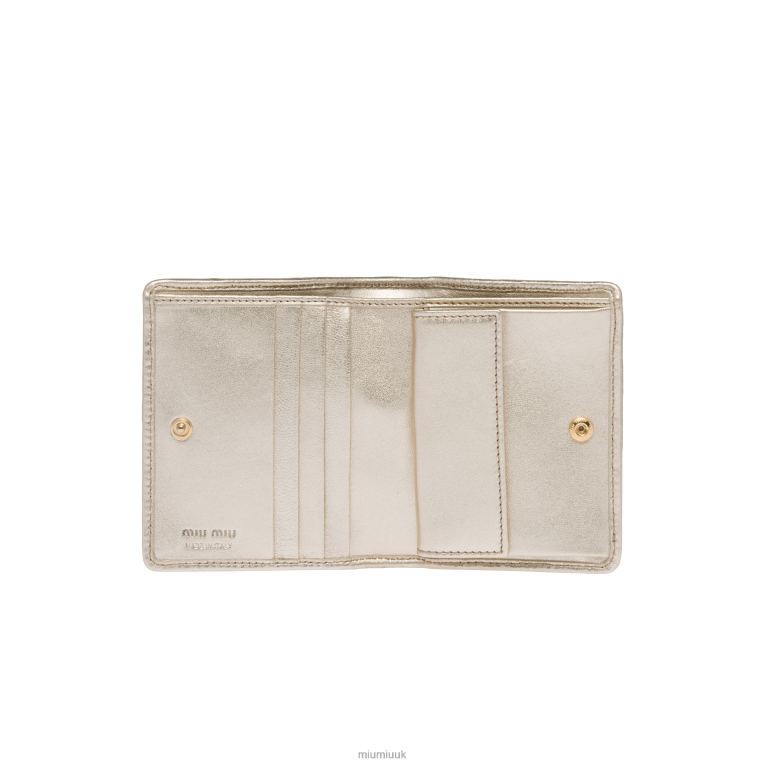 Collection Small Matelasse Nappa Leather Wallet Miu Miu XH28Z1074 Pyrite