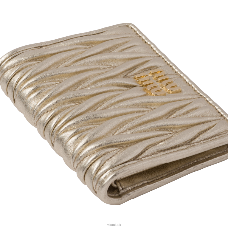 Collection Small Matelasse Nappa Leather Wallet Miu Miu XH28Z1074 Pyrite