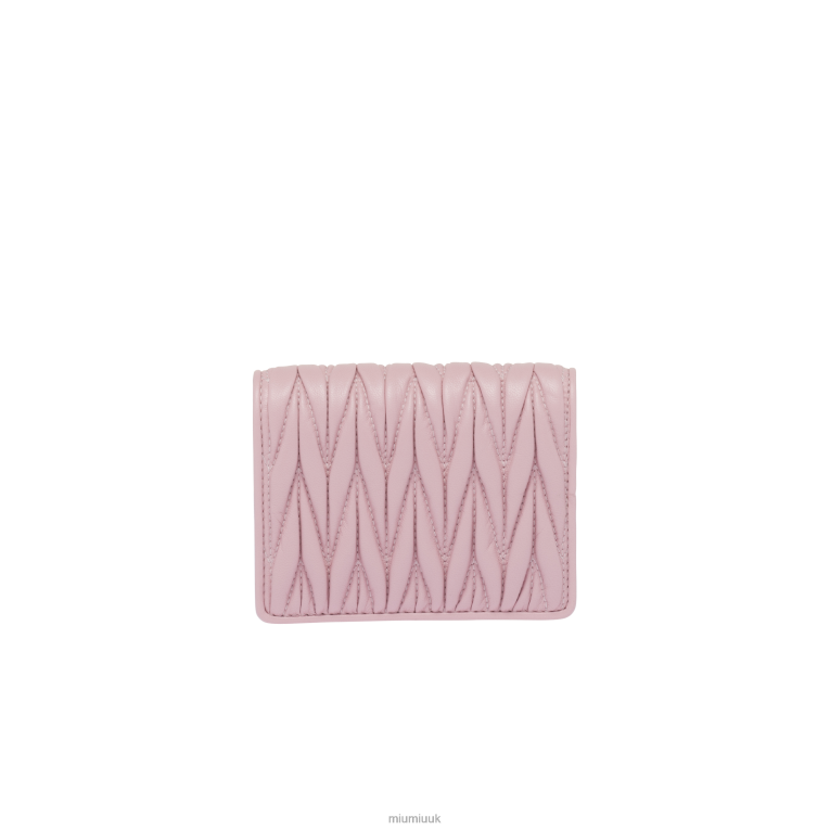 Collection Small Matelasse Nappa Leather Wallet Miu Miu XH28Z1075 Alabaster Pink