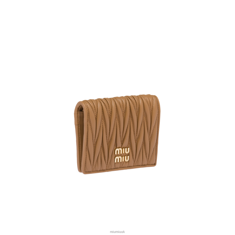 Collection Small Matelasse Nappa Leather Wallet Miu Miu XH28Z1076 Caramel