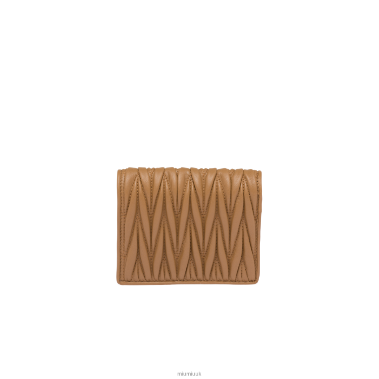 Collection Small Matelasse Nappa Leather Wallet Miu Miu XH28Z1076 Caramel
