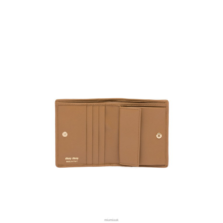 Collection Small Matelasse Nappa Leather Wallet Miu Miu XH28Z1076 Caramel