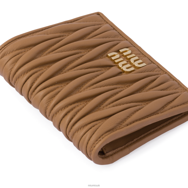 Collection Small Matelasse Nappa Leather Wallet Miu Miu XH28Z1076 Caramel