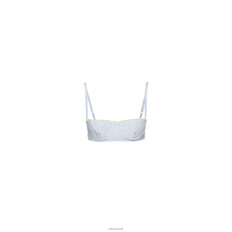Ready To Wear Poplin Bra Miu Miu XH28Z1019 White/Light Blue