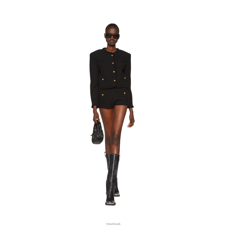 Ready To Wear Boucle Single-breasted Jacket Miu Miu XH28Z501 Black