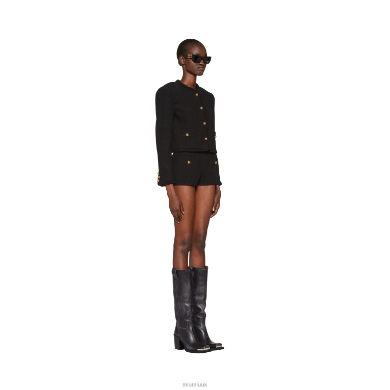 Ready To Wear Boucle Single-breasted Jacket Miu Miu XH28Z501 Black