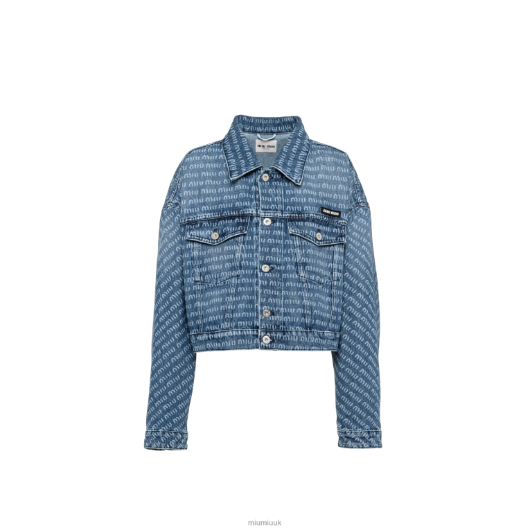 Ready To Wear Denim Blouson Jacket Miu Miu XH28Z469 Navy