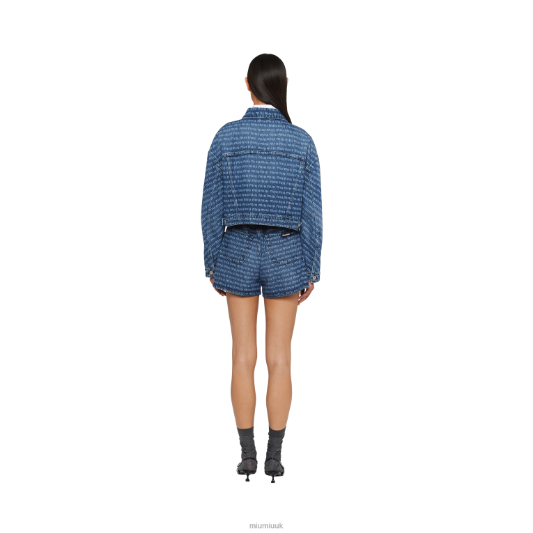Ready To Wear Denim Blouson Jacket Miu Miu XH28Z469 Navy