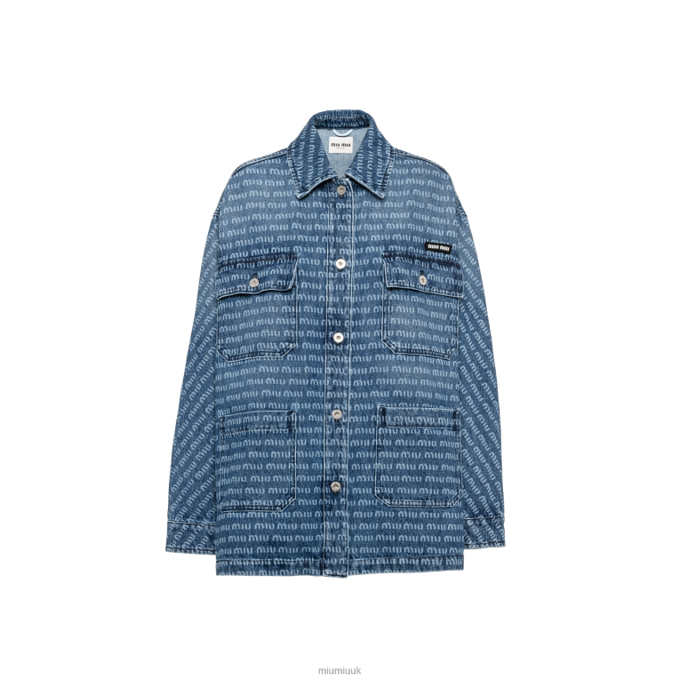 Ready To Wear Denim Blouson Jacket Miu Miu XH28Z470 Navy