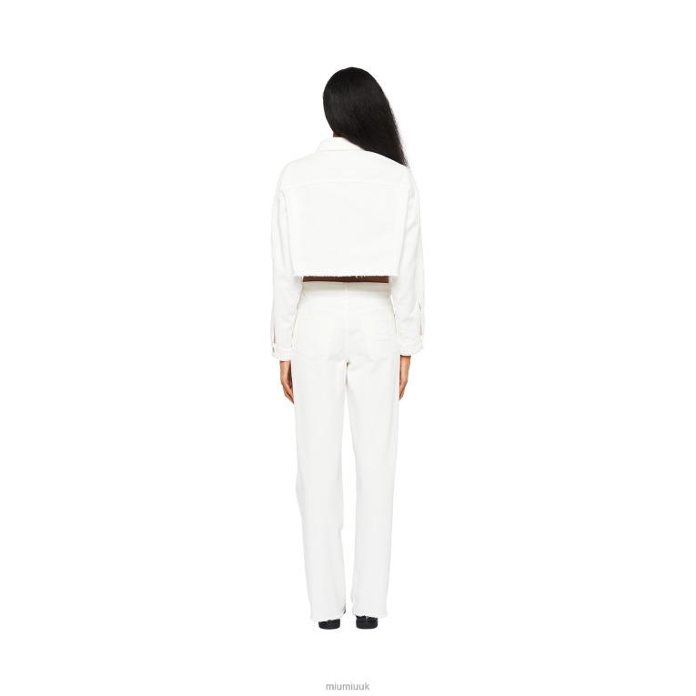 Ready To Wear Denim Blouson Jacket Miu Miu XH28Z477 White