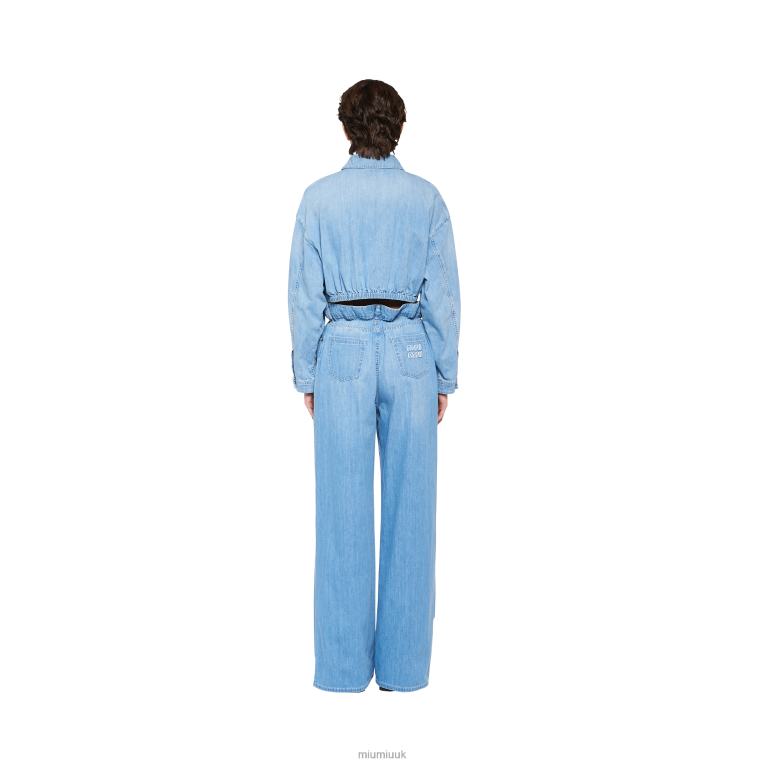 Ready To Wear Denim Blouson Jacket Miu Miu XH28Z478 Sapphire Blue