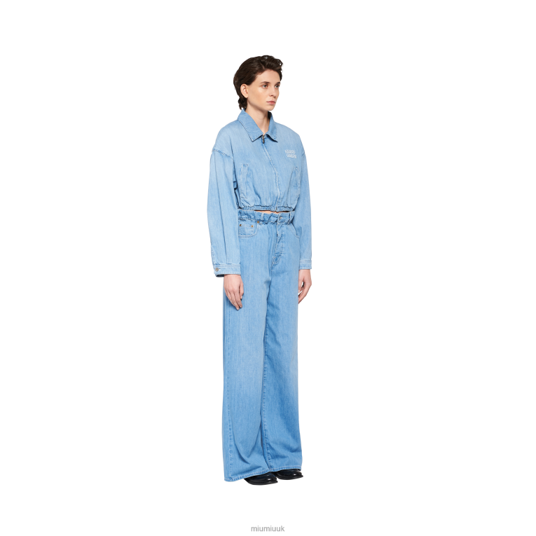 Ready To Wear Denim Blouson Jacket Miu Miu XH28Z478 Sapphire Blue