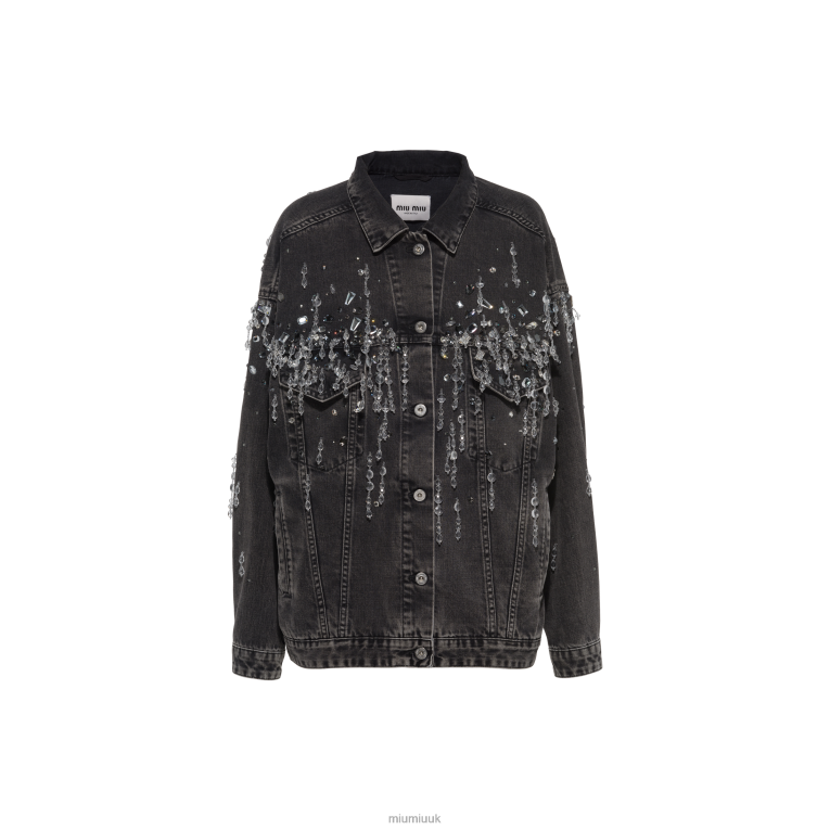 Ready To Wear Denim Blouson Jacket Miu Miu XH28Z499 Black