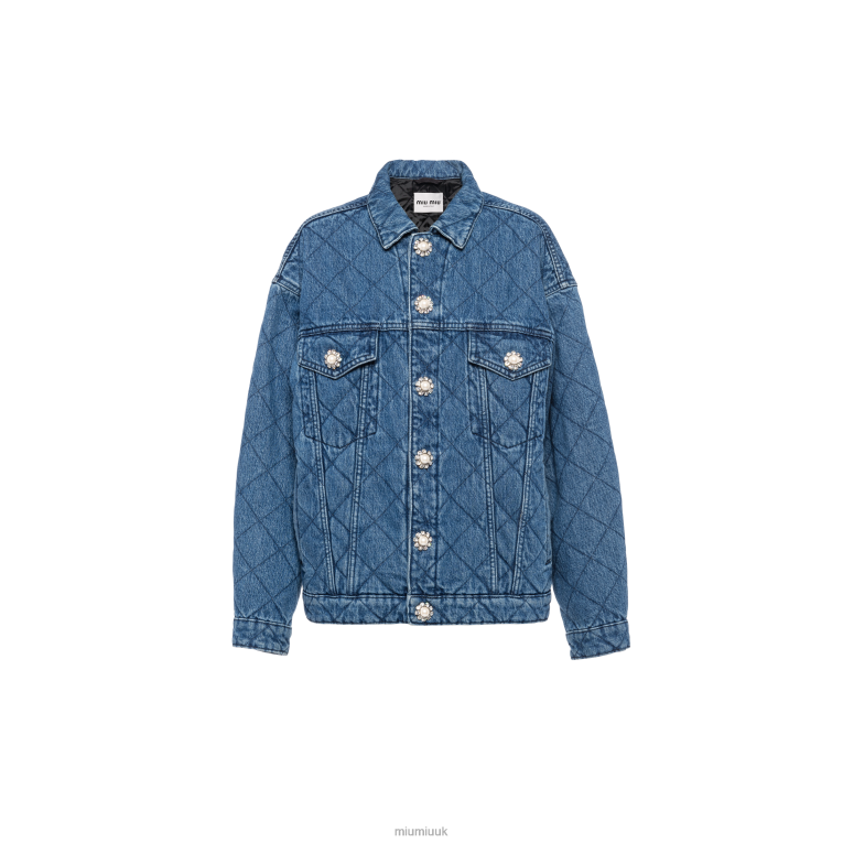 Ready To Wear Denim Blouson Miu Miu XH28Z498 Sapphire Blue