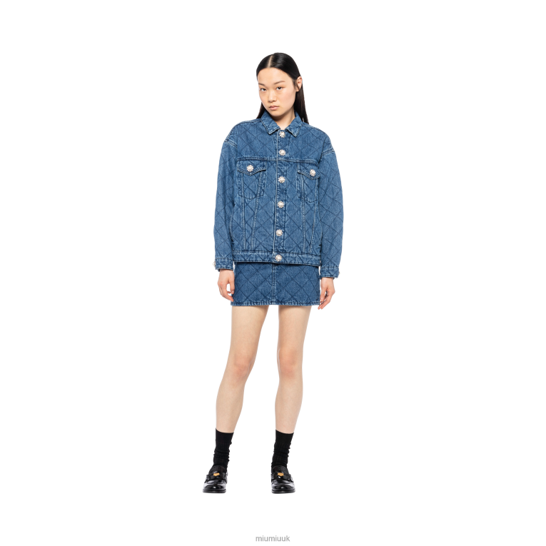 Ready To Wear Denim Blouson Miu Miu XH28Z498 Sapphire Blue