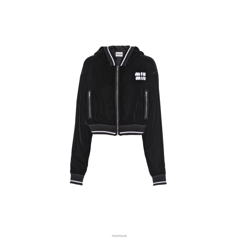 Ready To Wear Embroidered Velvet Blouson Miu Miu XH28Z701 Black