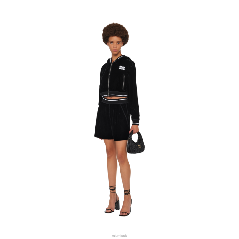 Ready To Wear Embroidered Velvet Blouson Miu Miu XH28Z701 Black