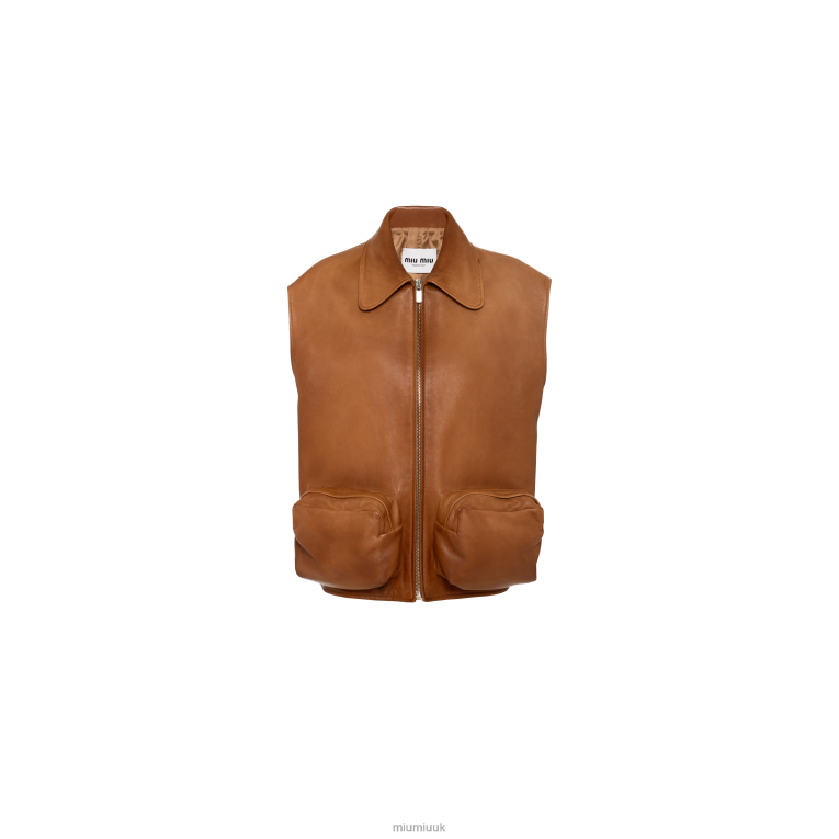 Ready To Wear Nappa Leather Vest Miu Miu XH28Z464 Caramel