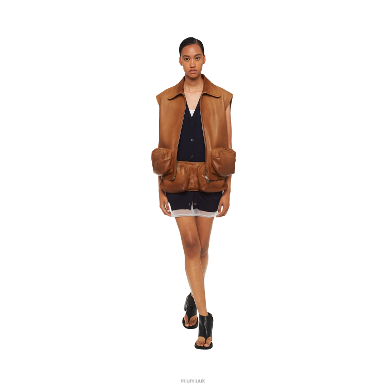 Ready To Wear Nappa Leather Vest Miu Miu XH28Z464 Caramel