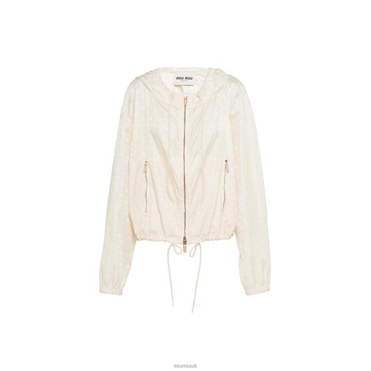 Ready To Wear Nylon Blouson Jacket Miu Miu XH28Z454 Ivory