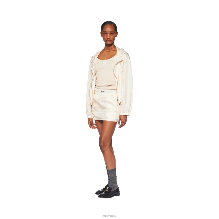 Ready To Wear Nylon Blouson Jacket Miu Miu XH28Z454 Ivory